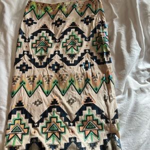 Express midi length sequin skirt